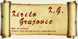 Kirilo Grujović vizit kartica